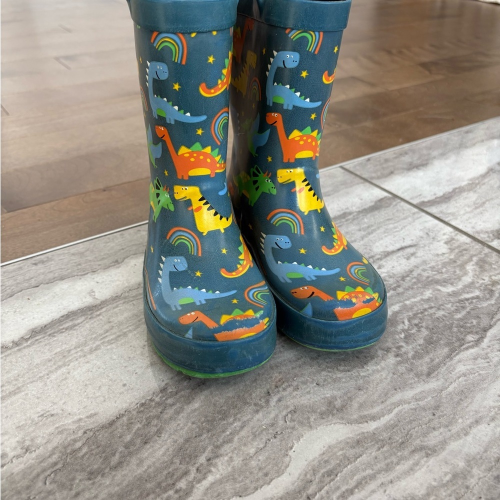 George Kids Dinosaur Print Boots - Blue and Multicolor
